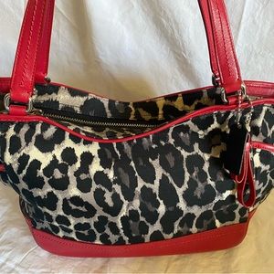 COACH animal print shoulder bag